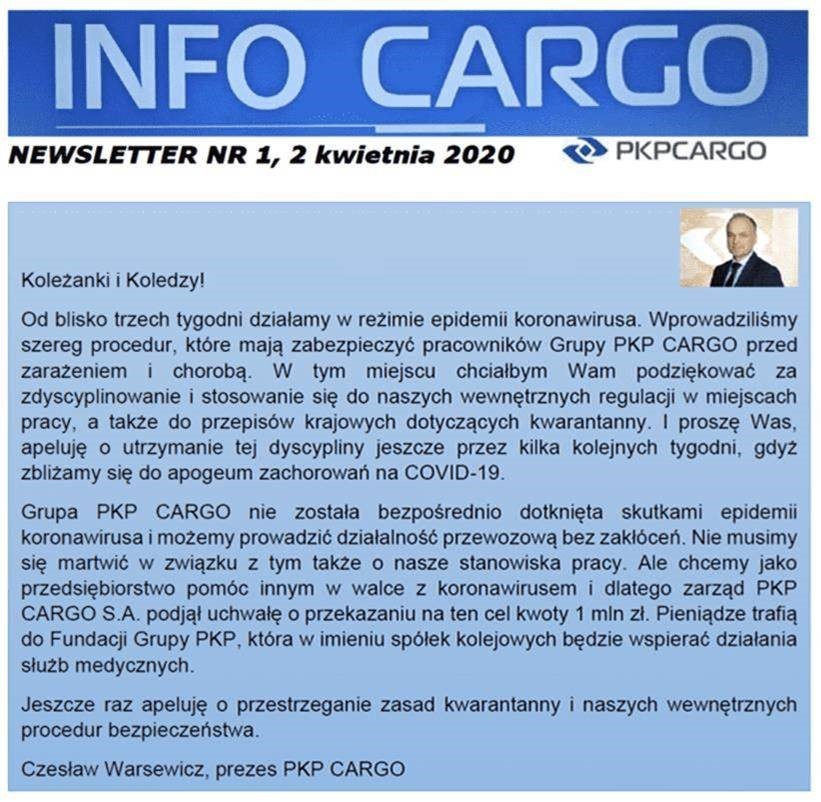 List Prezesa Cz. Warsewicza 02.04.2020