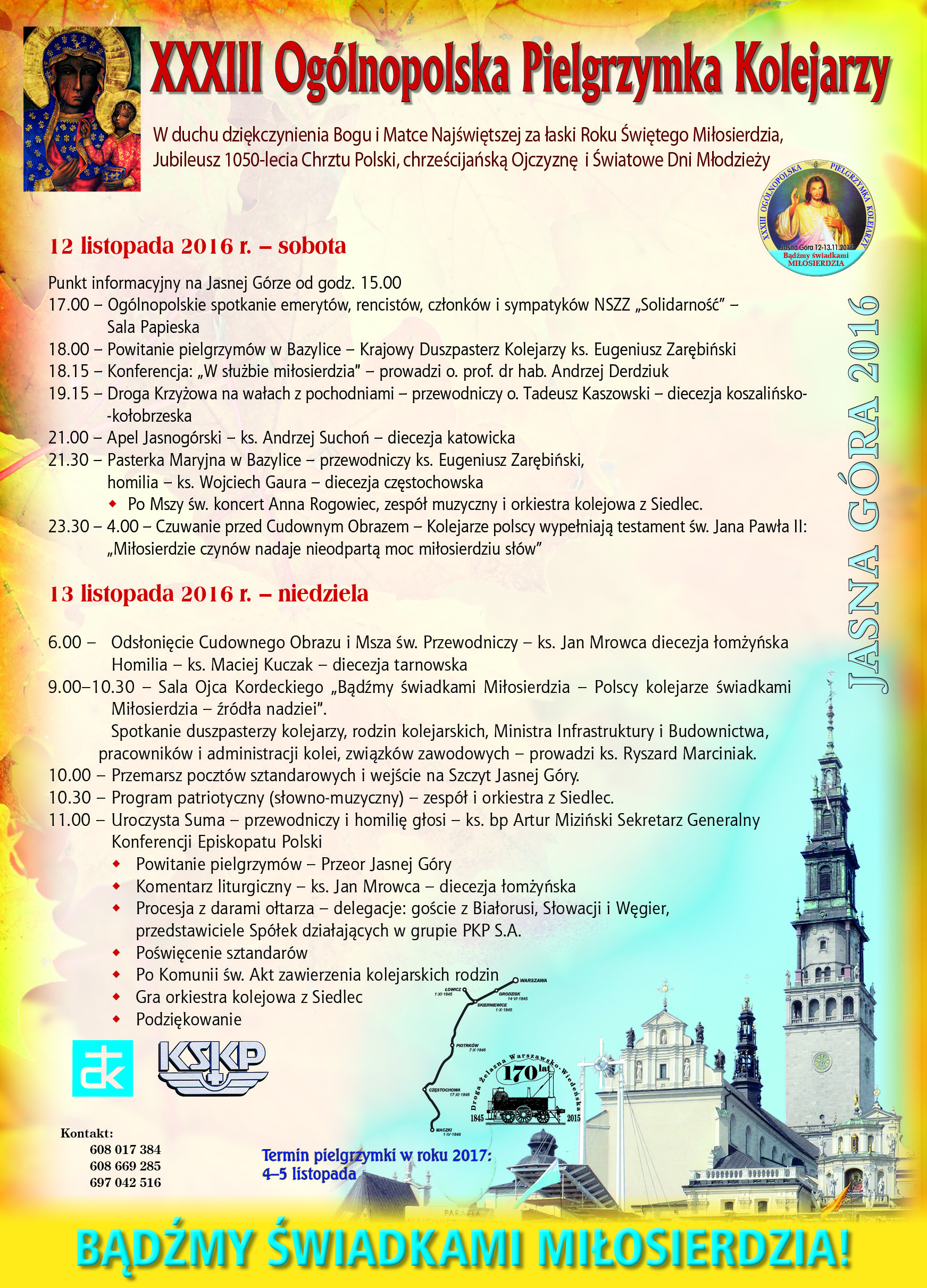 Pielgrzymka 16 program