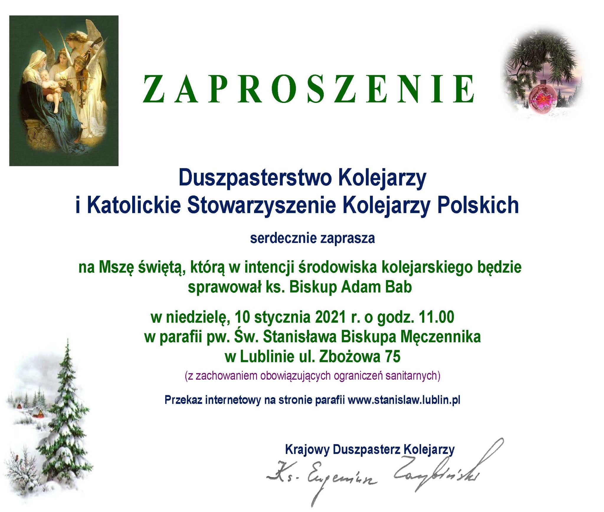 Zaproszenie na msz wit