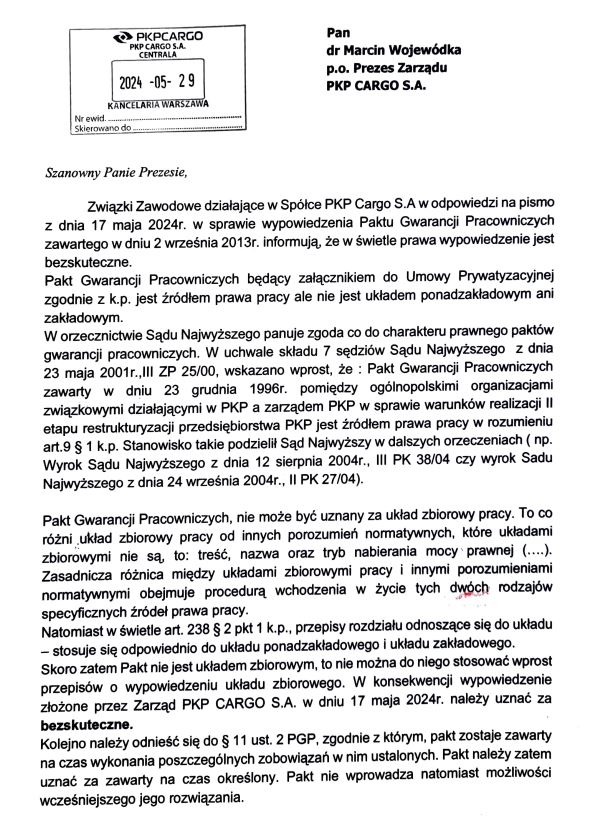 Pismo w sprawie PGP 2905 1